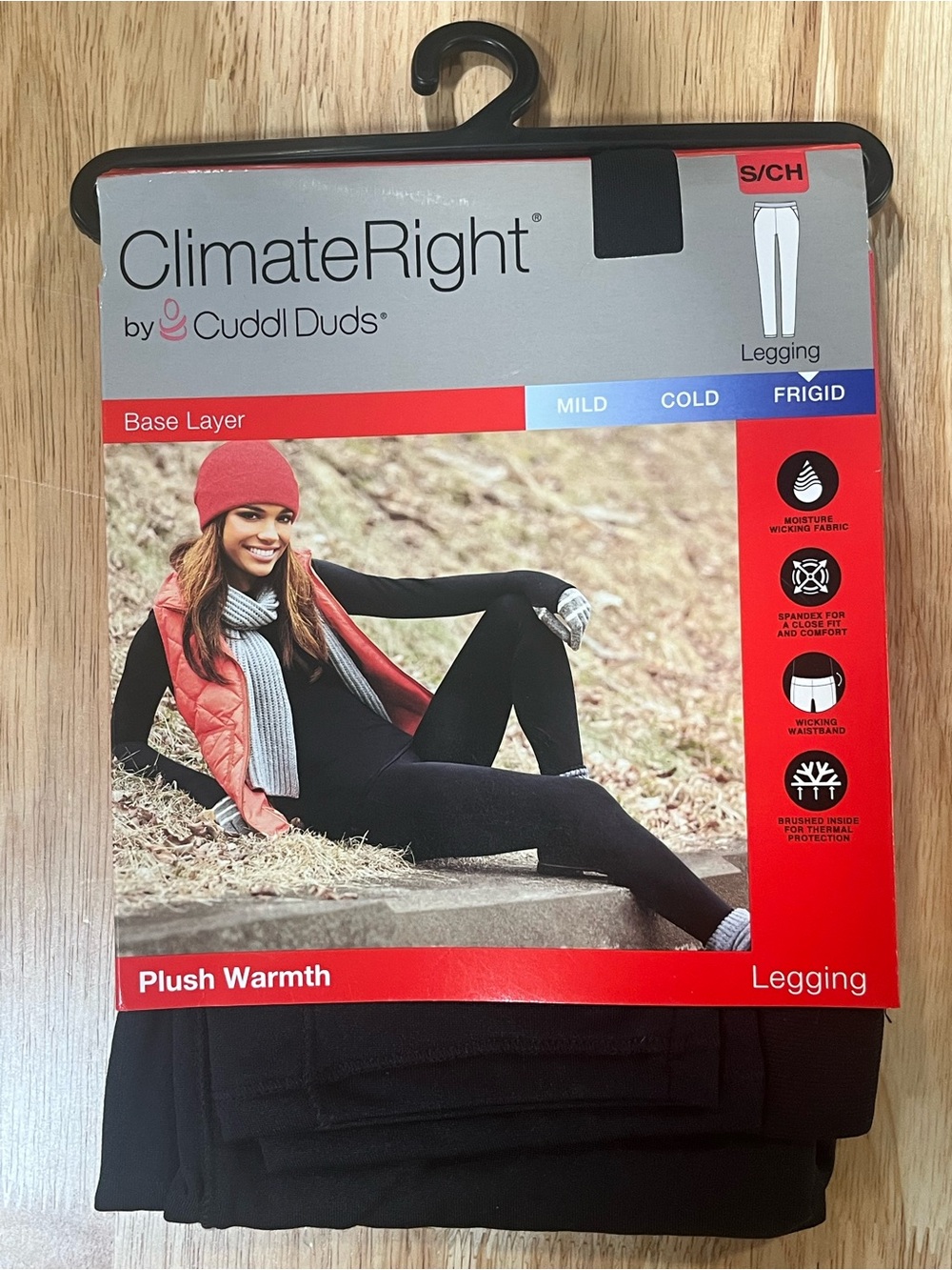 NWT ClimateRight by Cuddl Duds Black Thermal Base Layer Leggings Small